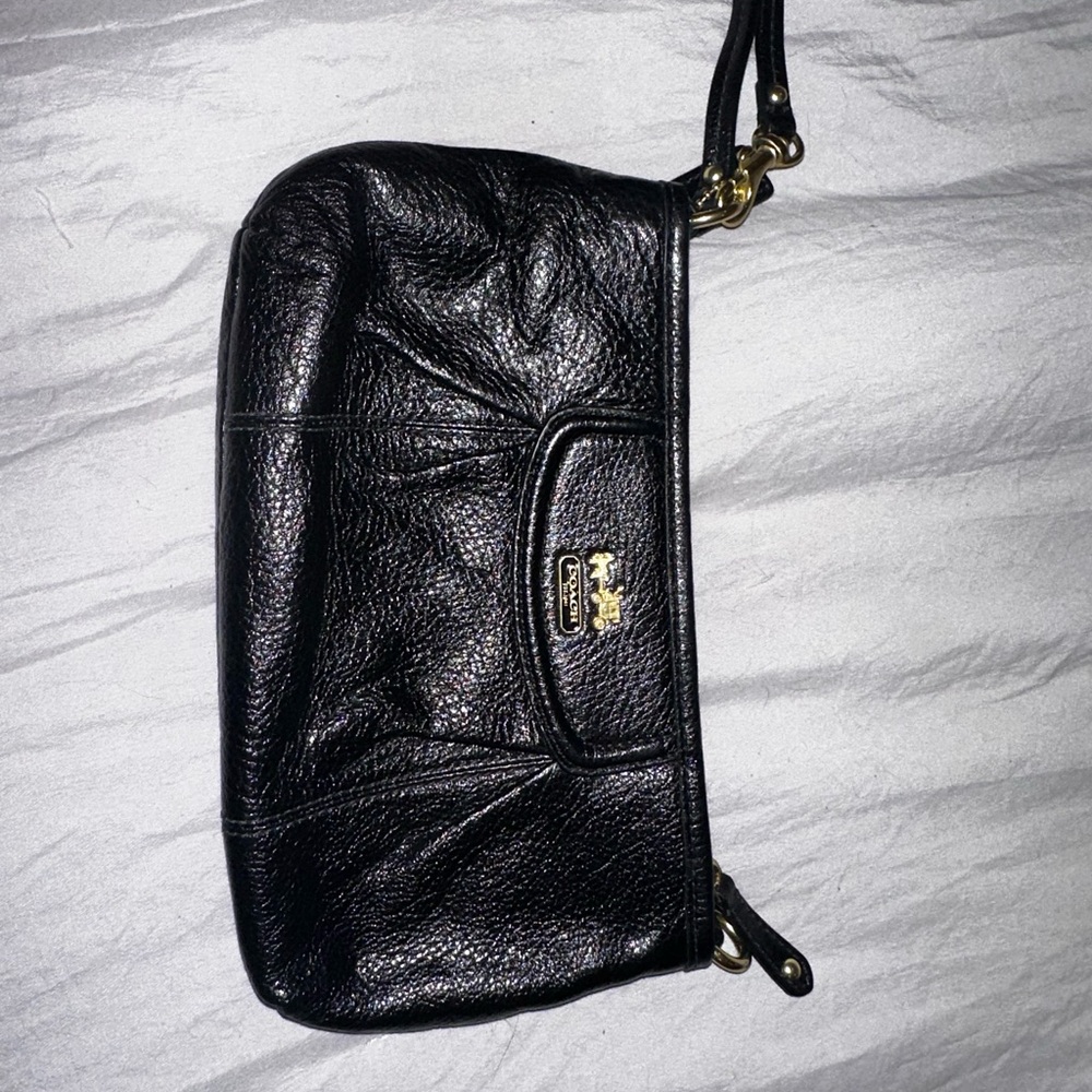 Black Leather Coach Clutch